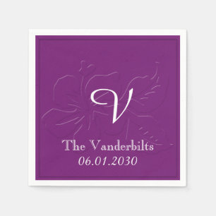 Serviette En Papier tonalité d'oignon sur ton Mariage de monogramme