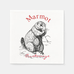 Serviette En Papier Tonnerre_Cove d'animal de marmotte cuite
