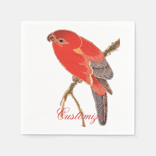 Serviette En Papier Tonnerre de perroquet rouge tropical (Devant)