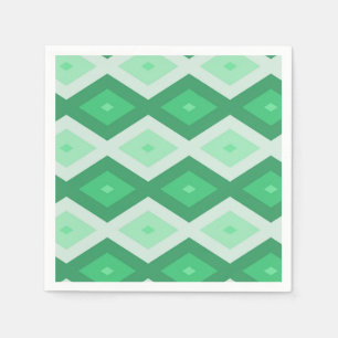Serviette En Papier Tons de motif diamant vert