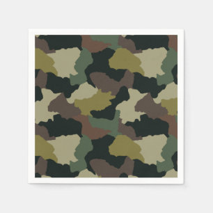 Serviette En Papier Tons Terre Camouflage Brown vert