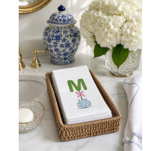 Serviette En Papier Topiaire Monogramme M Personnalisé