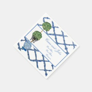 Serviette En Papier Topiaire peint à la main Chinoiserie Ginger Jar J