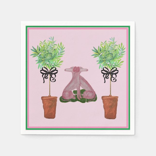 Serviette En Papier Topiary Rose Staffordshire Chien Papier Serviettes (Devant)