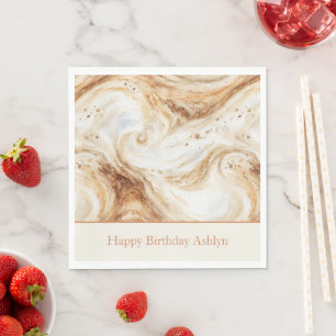 Serviette En Papier Torsades de Latte de Citrouille Anniversaire