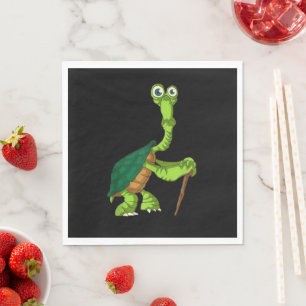 Serviette En Papier Tortue Tortue Retraité Drôle Debout Tortue Retrait