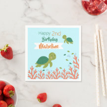 Tortue verte Océan bleu Joyeux anniversaire
