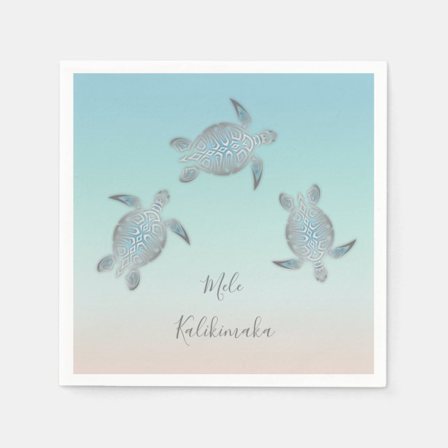 Serviette En Papier Tortues marines | Mele Kalikimaka | Côtier (Devant)