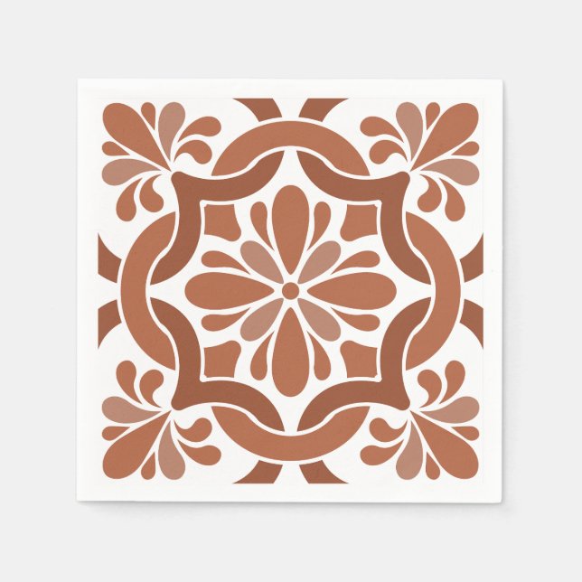 Serviette En Papier Toscane Rustique Toscane Tile Mariage (Devant)