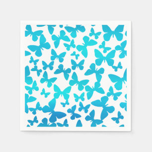 Serviette En Papier Toss papillon (Turquoise)