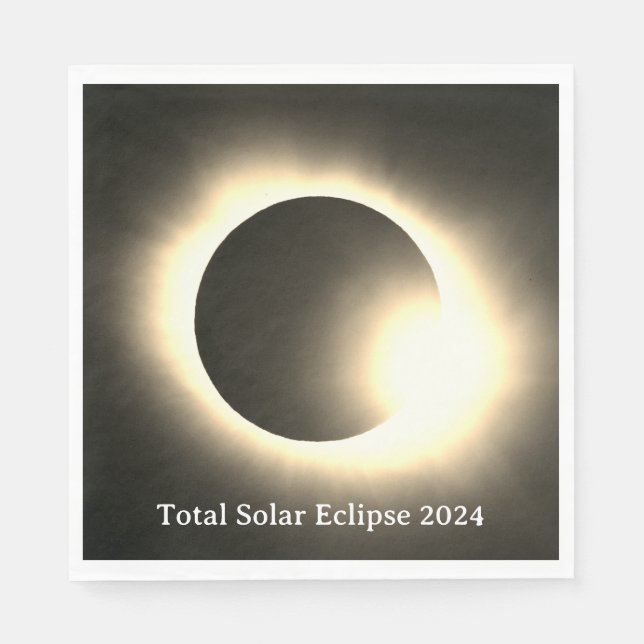 Serviette En Papier Total éclipse solaire 2024 (Devant)