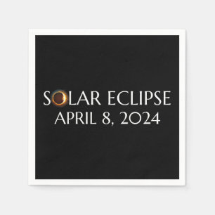 Serviette En Papier Total Solaire Eclipse USA 8 avril 2024