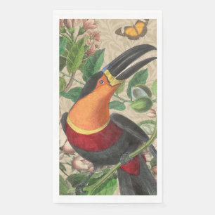 Serviette En Papier Toucan Jungle Tropical Bird Belle antique