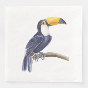 Serviette En Papier Toucan, oiseau tropical