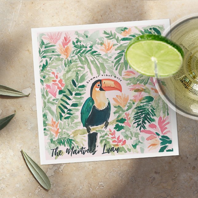 Serviette En Papier Toucan Summer Luau Beach Party (Créateur téléchargé)