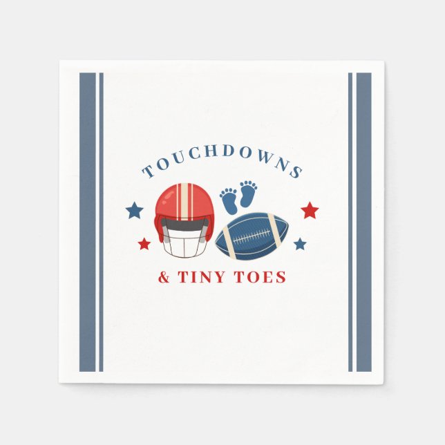 Serviette En Papier Touchdowns et minuscules orteils, baby shower de f (Devant)