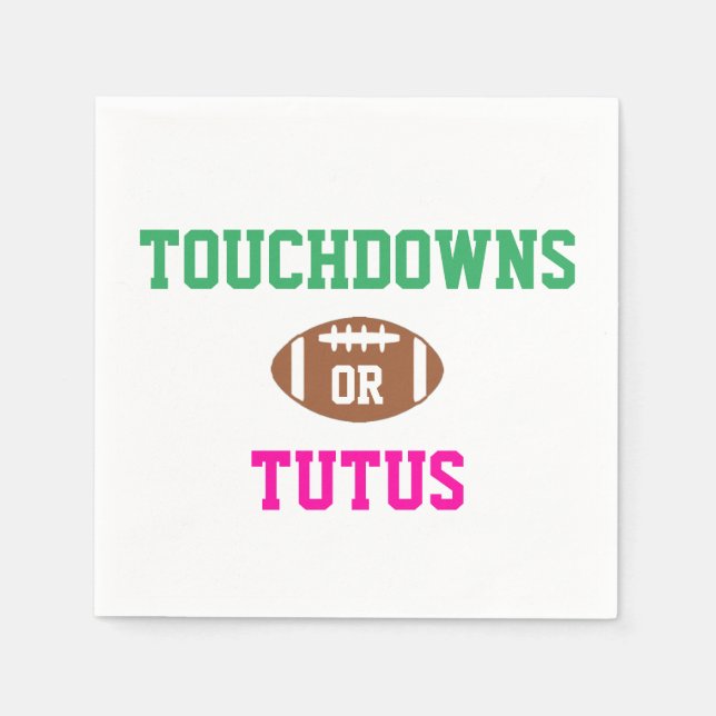 Serviette En Papier Touchdowns ou Tutus Genre Reveal (Devant)