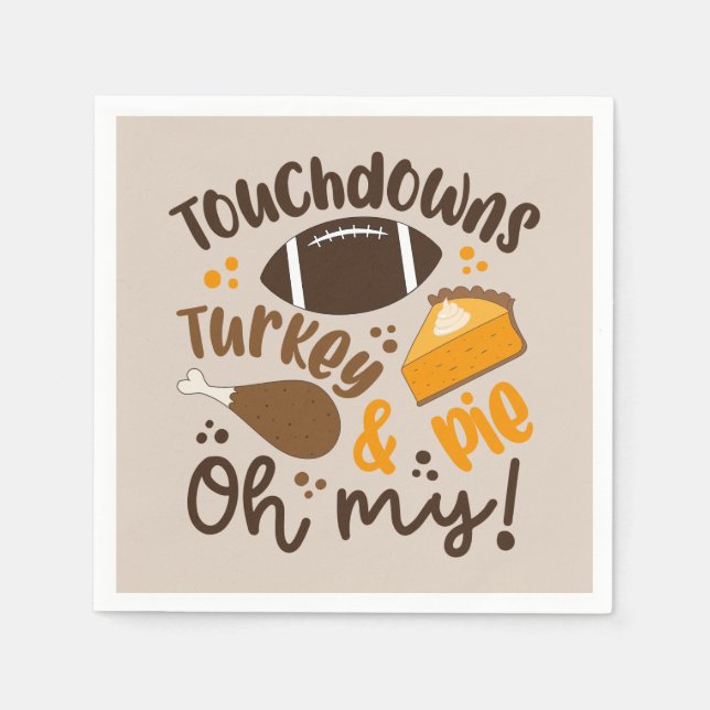 Serviette En Papier Touchdowns Turquie & tarte | Oh, mon (Devant)