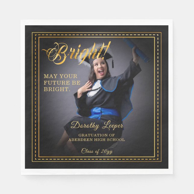 Serviette En Papier Touche d'or Éclairez votre avenir. (Devant)