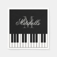 Touches de piano à queue noir et blanc monogramme 