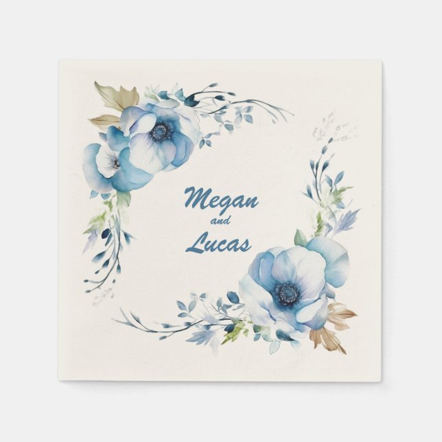 Serviette En Papier Toujours bleu : serviettes Mariage personnalisées (Devant)