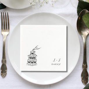 Serviette En Papier Tour Champagne Personnalisé Monogramme Mariage Coc