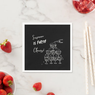 Serviette En Papier Tour de champagne funky pour les 40 ans