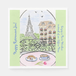 Serviette En Papier Tour Eiffel capricieuse de Paris RETRAITE Nom