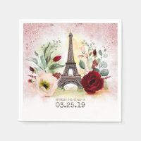 Tour Eiffel Elégant Rose Vintage Gold Paris