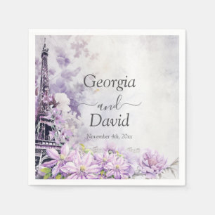 Serviette En Papier Tour Eiffel Lavender Romance Mariage