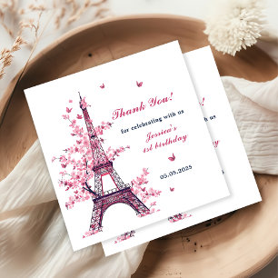 Serviette En Papier Tour Eiffel Paris 1er anniversaire