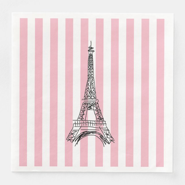 Serviette En Papier Tour Eiffel Paris Papier (Devant)