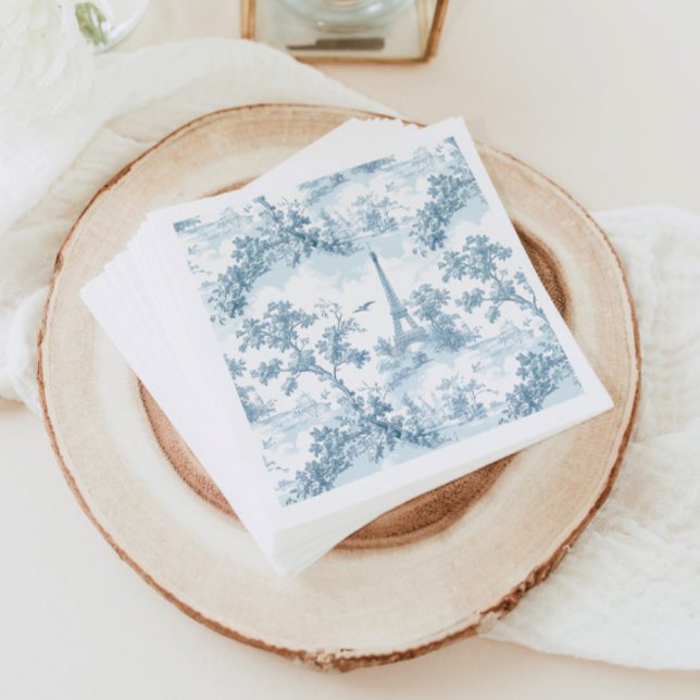 Serviette En Papier Tour Toile de Jouy Eiffel Chinoiserie parisienne (Créateur téléchargé)