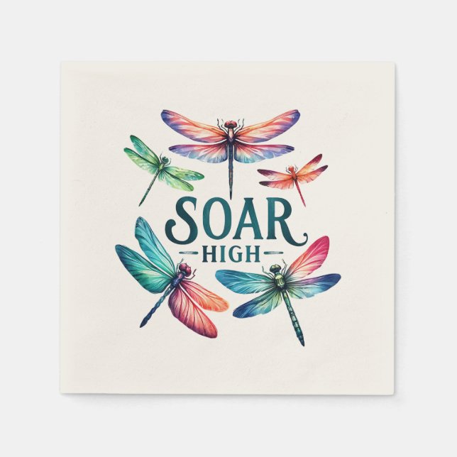Serviette En Papier Tourner haut - libellule artistique (Devant)