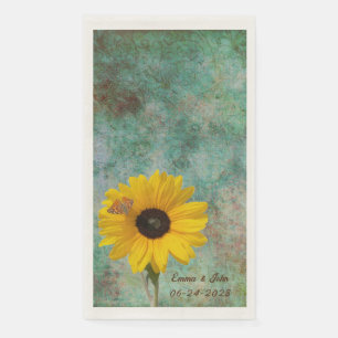 Serviette En Papier Tournesol avec Mariage papillon