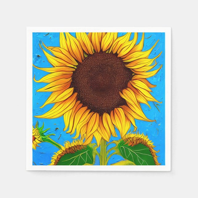 Serviette En Papier Tournesol de campagne (Devant)
