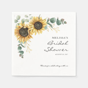 Serviette En Papier Tournesol Eucalyptus Fête des mariées florale Papi