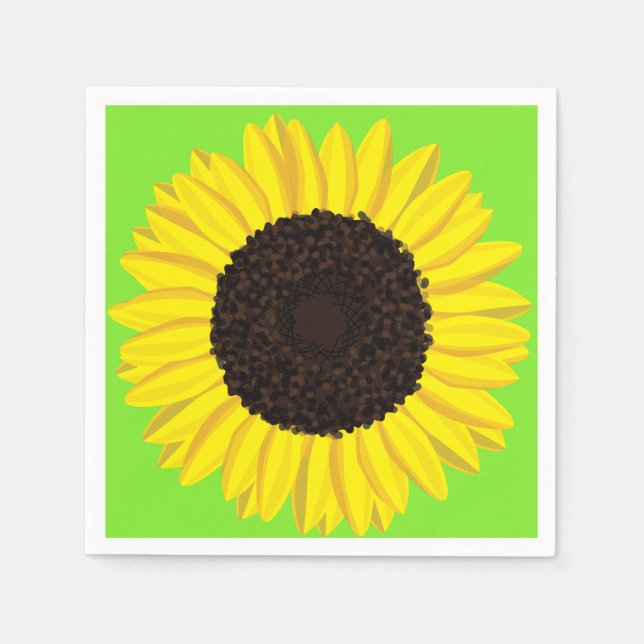 Serviette En Papier Tournesol fête d'anniversaire (Devant)