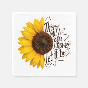 Serviette En Papier Tournesol jaune avec citation inspirante