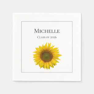 Serviette En Papier Tournesol jaune en fleurs Fête de fin d'études