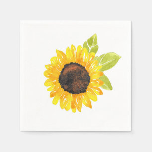 Serviette En Papier Tournesol Peint À La Main
