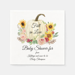 Serviette En Papier Tournesol rose pâle Citrouille d'automne Baby Gir
