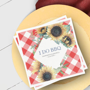 Serviette En Papier Tournesol rustique rouge En vichy grange Mariage