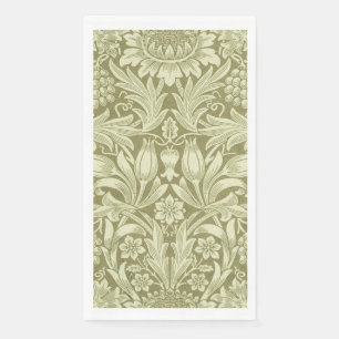 Serviette En Papier Tournesol William Morris Vintage Olive Damask