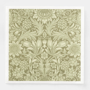 Serviette En Papier Tournesol William Morris Vintage Olive Damask