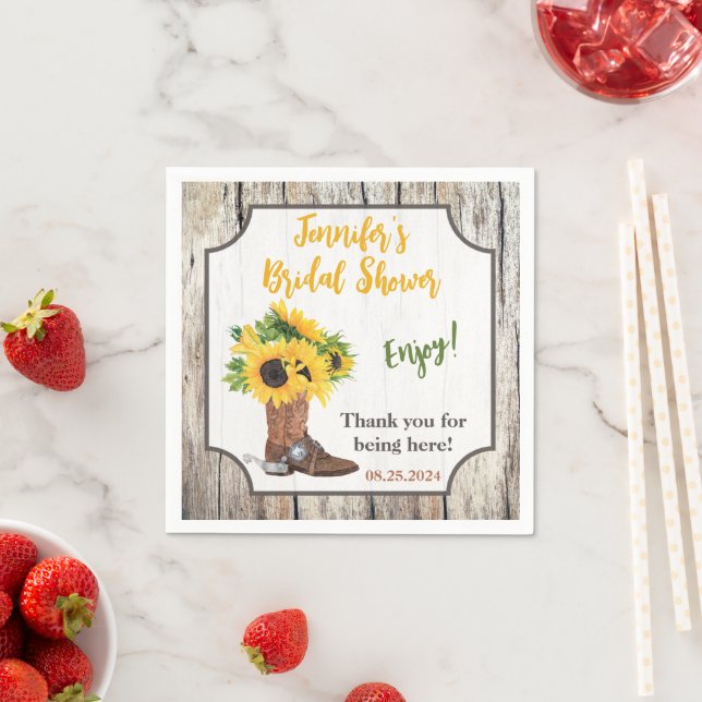 Serviette En Papier Tournesols dans la Fête des mariées de démarrage d (En situation)