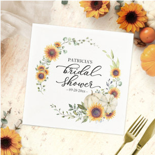 Serviette En Papier Tournesols et Citrouille Fête de Mariage Automnale