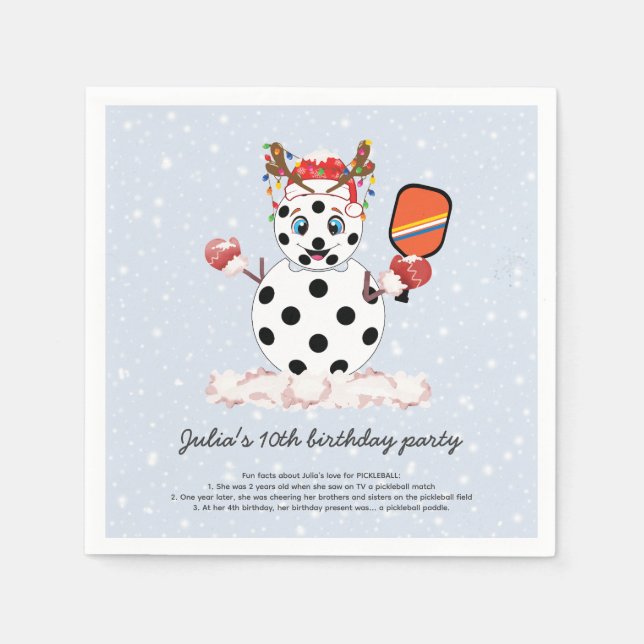 Serviette En Papier Tournoi de Pickleball de Noël dans les Halls (Devant)