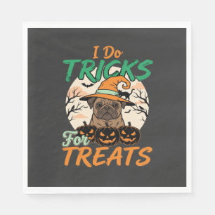 Serviette En Papier Tours de pug d'Halloween pour sorcière de friandis