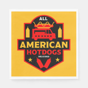 Serviette En Papier Tous les amateurs de hot-dogs américains Mouchoir